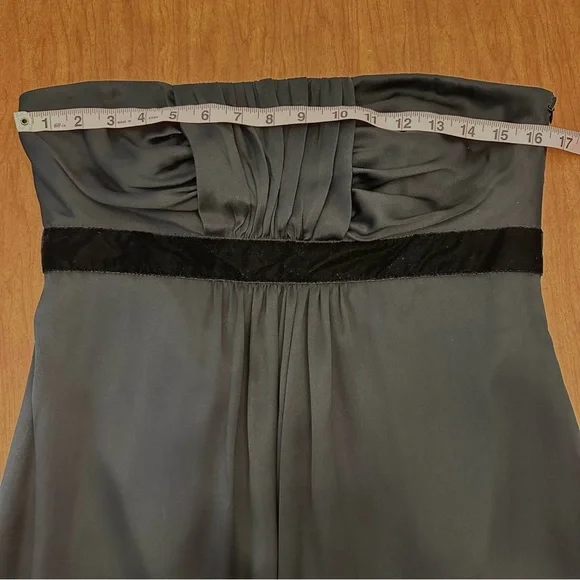 Banana Republic Silk Black Strapless Cocktail Dress Formal Wedding Guest Size 10 - Picture 4 of 9